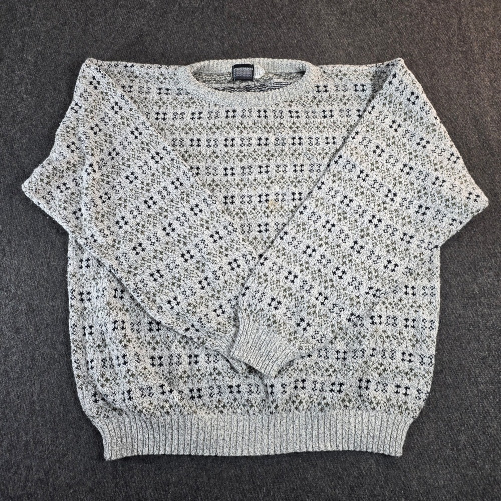 Knightsbridge Mens Fair Isle Pattern Crewneck Sweater Size L